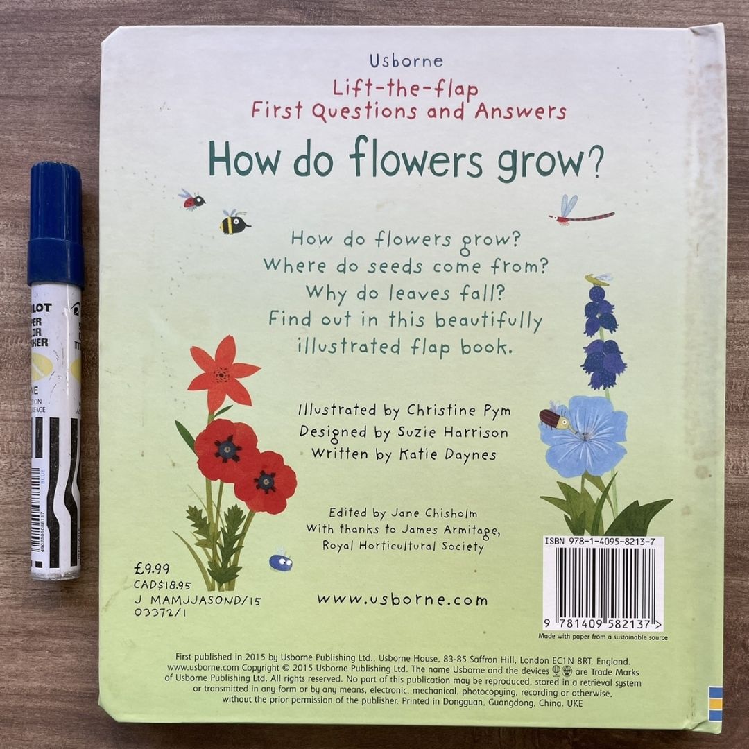 Usborne Lift-the-flap First Questions and Answers: HOW DO FLOWERS GROW? (brand new board book)