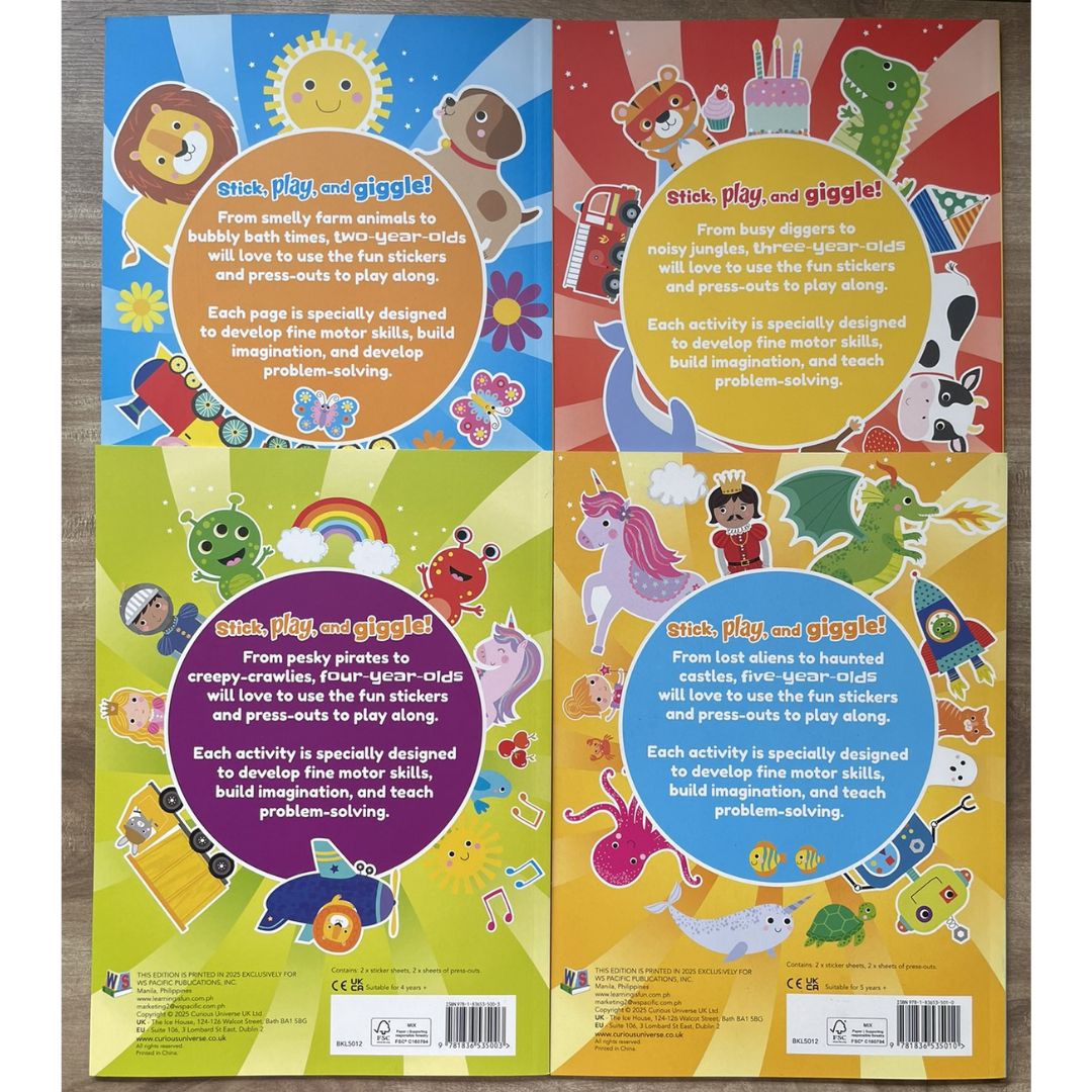 Sticker Fun for 2 to 5 Year Olds (SINGLES, brand new softcover, activity and stickers book)