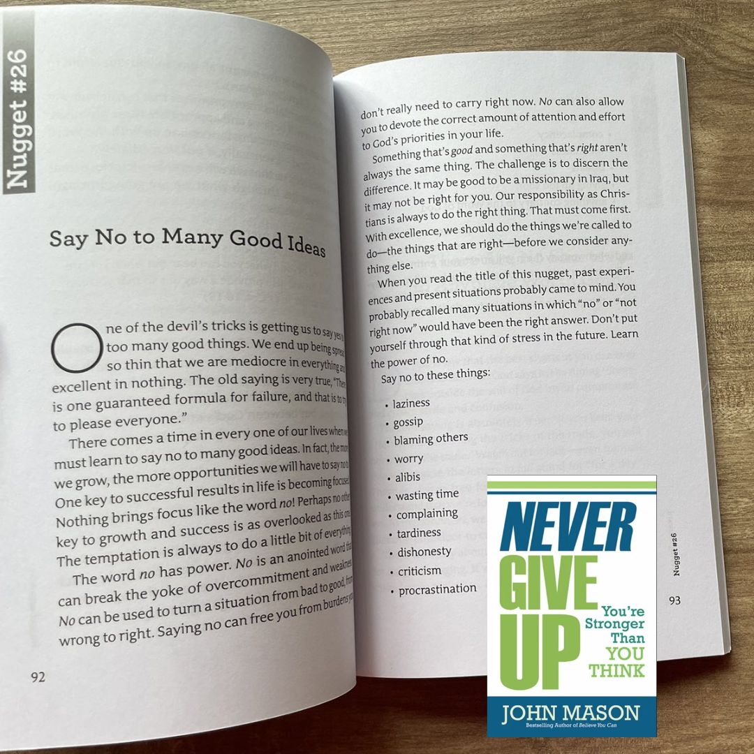 Never Give Up/ Be Uncommon/ Be Yourself/ Believe You Can/ The Power of You (by John Mason) (SINGLES) brand new softcover