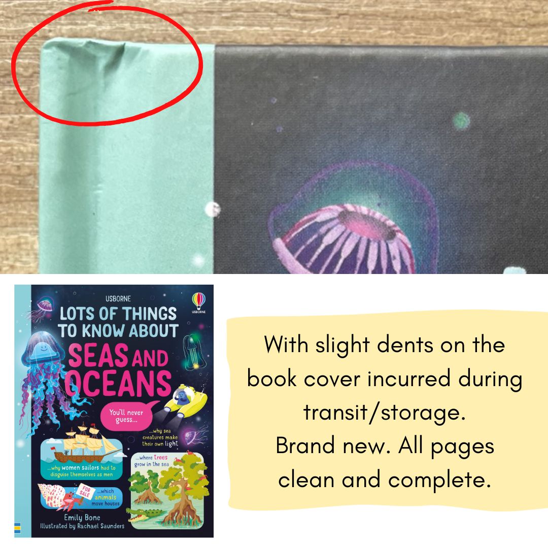 Usborne Lots of Things to Know About SEAS AND OCEANS (brand new Hardcover) - with SLIGHT DENTS on book cover