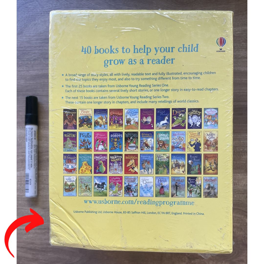 Usborne My Third Reading Collection 40 books (YELLOW BOX) - BOX with SLIGHT DENTS. brand new