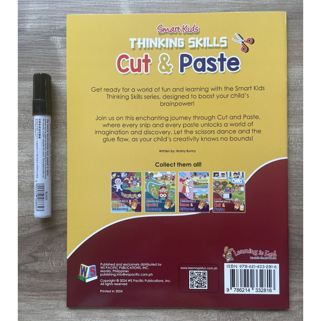 Smart Kids THINKING SKILLS - Cut and Paste / Same and Different / Logical Reasoning / Spatial Reasoning (SINGLES, softcover)