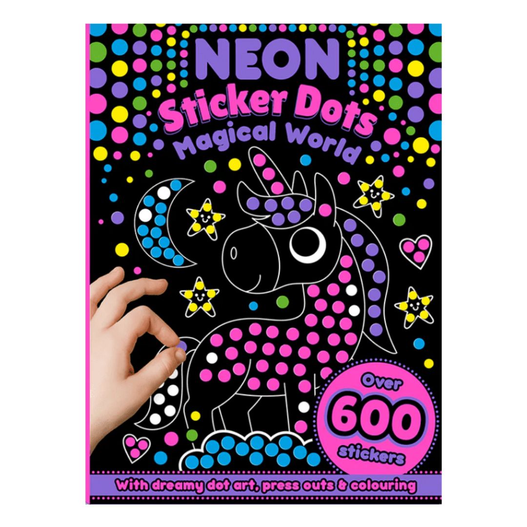 Neon Sticker Dots Activity Book: MAGICAL / OCEAN WORLD with Over 600 Stickers (SINGLES, brand new softcover)