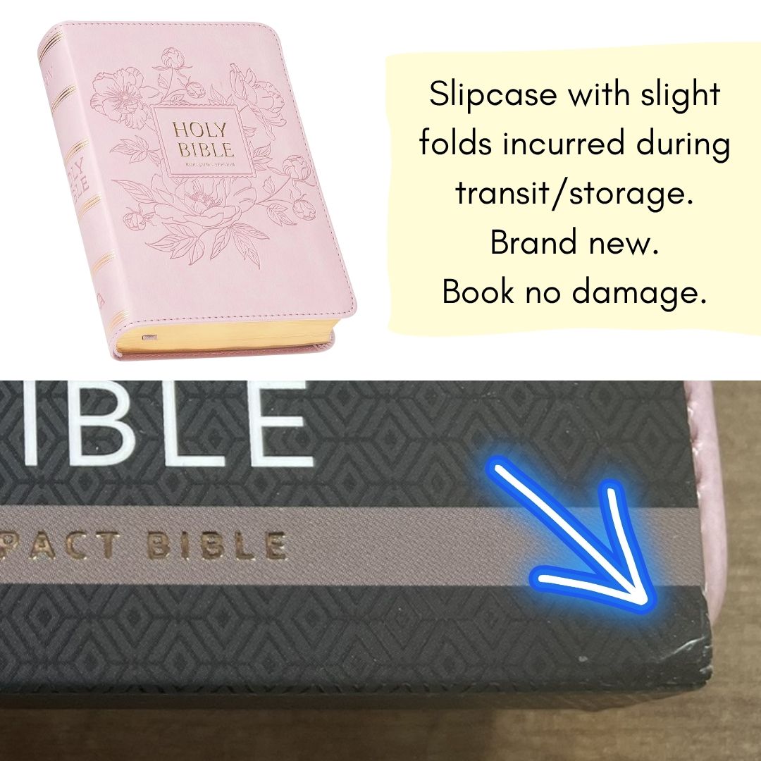 King James Version KJV Holy Bible, Compact Large Print (BALLET PINK Faux Leather, Red Letter, Old and New Testament) SLIPCASE w/ SLIGHT FOLDS