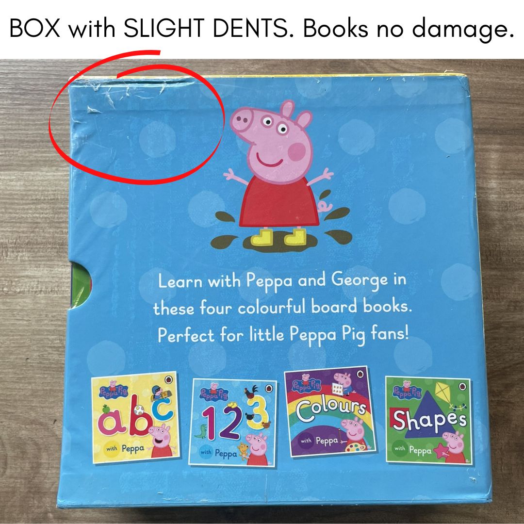 PEPPA PIG: LEARN WITH PEPPA Box Of Books (4 books) Boxset (BOX with SLIGHT DENTS, books no damage)