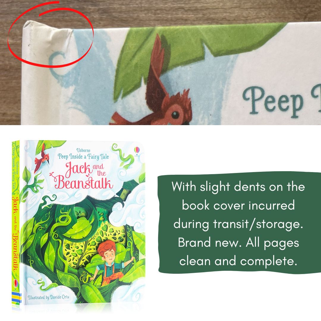 Usborne PEEP INSIDE a Fairy Tale Jack and the Beanstalk (brand new board book, with SLIGHT DENTS)