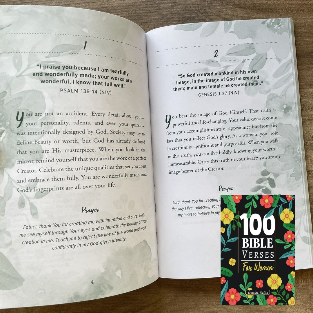 100 Bible Verses for Women: A Scripture-Filled Devotional with Prayers and Journal Reflections (by Veronica Cullen) (brand new softcover)