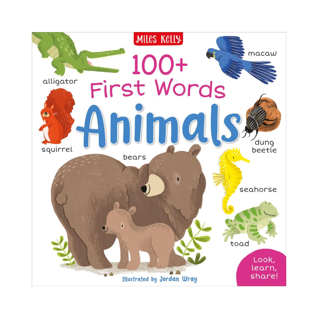 Miles Kelly 100+ FIRST WORDS (SINGLES, brand new softcover) Animals / Home / School / In the Sea / On the Go / Out and About