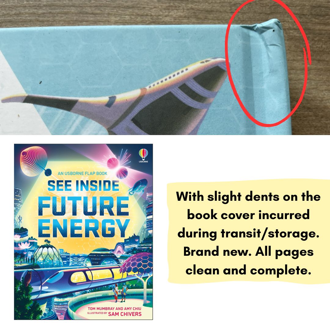 Usborne SEE INSIDE Future Energy (brand new Board Book, with SLIGHT DENTS on book cover)