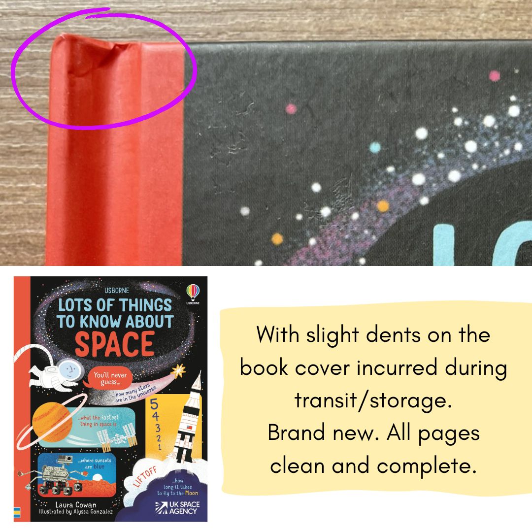 Usborne Lots of Things to Know About SPACE (brand new Hardcover) - with SLIGHT DENTS on book cover