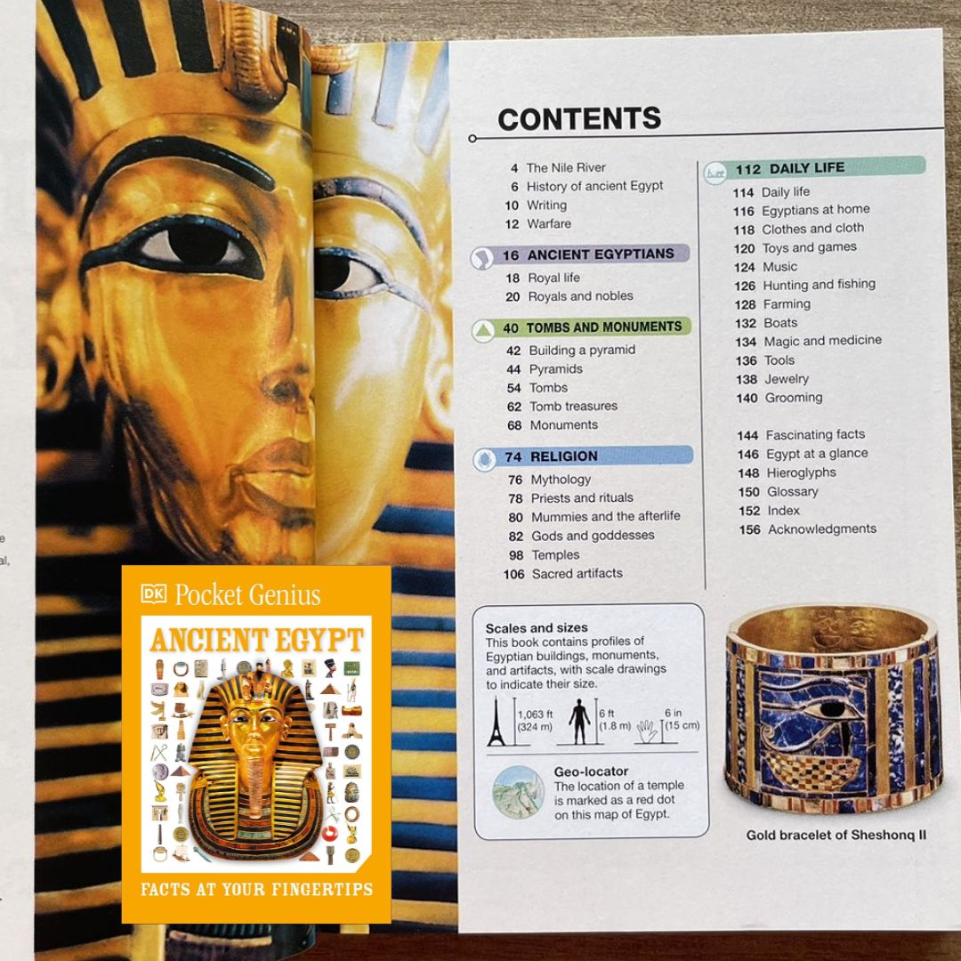 Pocket Genius: ANCIENT EGYPT (DK Facts at Your Fingertips) brand new MINI Softcover book, with SLIGHT FOLDS on book cover