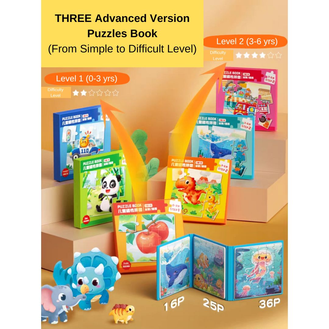 Trifold PUZZLE BOOK (singles) hardcover jigsaw puzzles book
