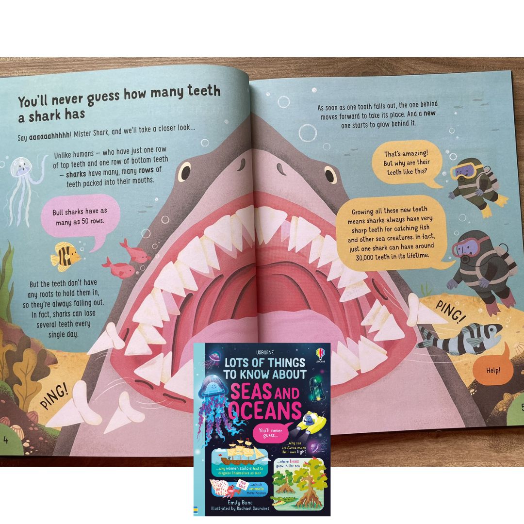 Usborne Lots of Things to Know About SEAS AND OCEANS (brand new Hardcover) - with SLIGHT DENTS on book cover