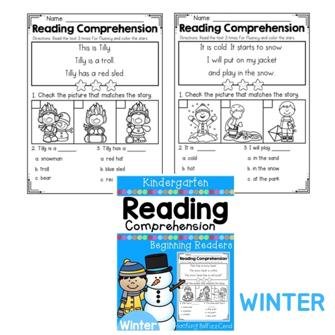 Kindergarten Reading Comprehension Workbook | Beginning Readers | Phonics-Based Sentences | Trace, Color & Comprehension | Spiral Bound | Scan Audio (SINGLES)