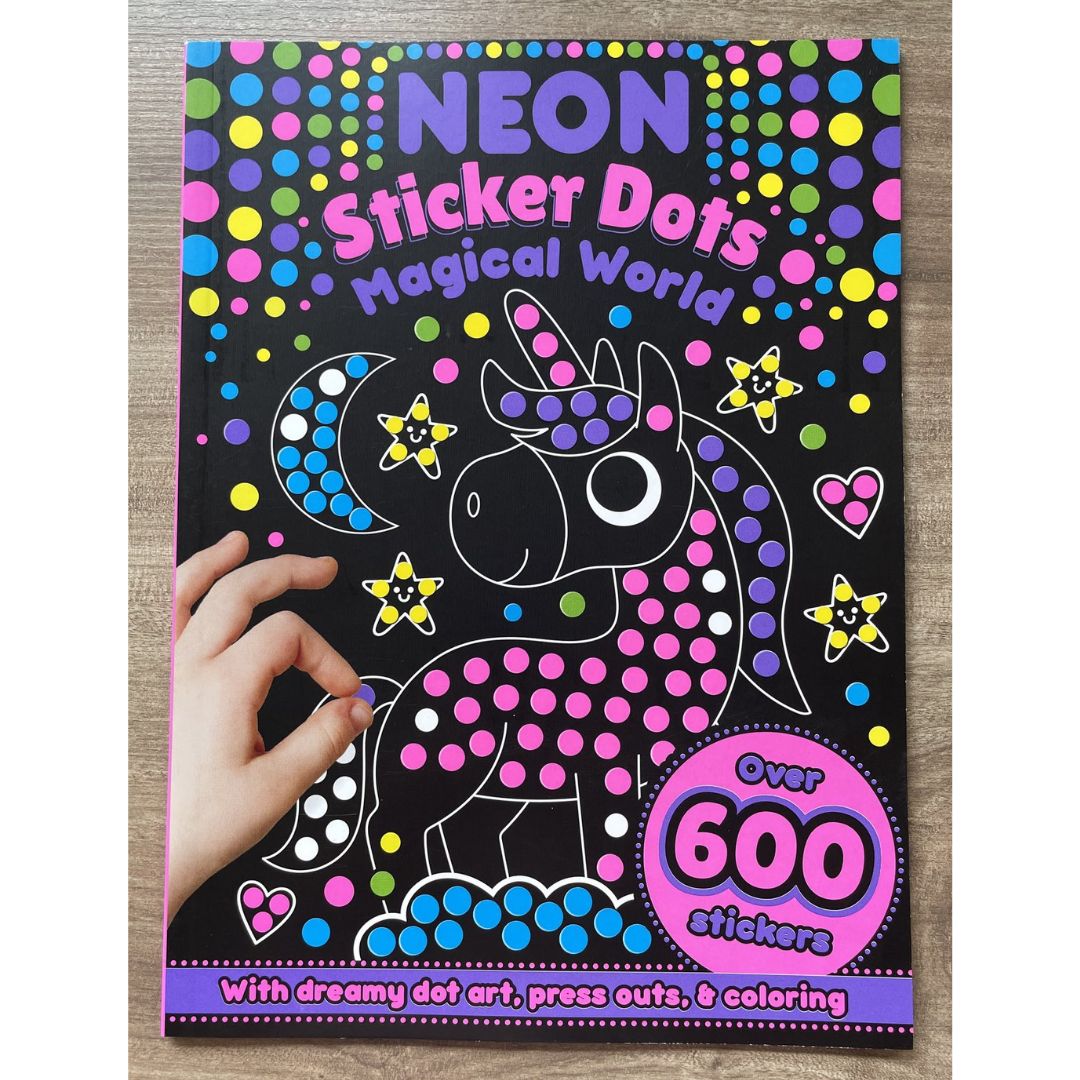 Neon Sticker Dots Activity Book: MAGICAL / OCEAN WORLD with Over 600 Stickers (SINGLES, brand new softcover)