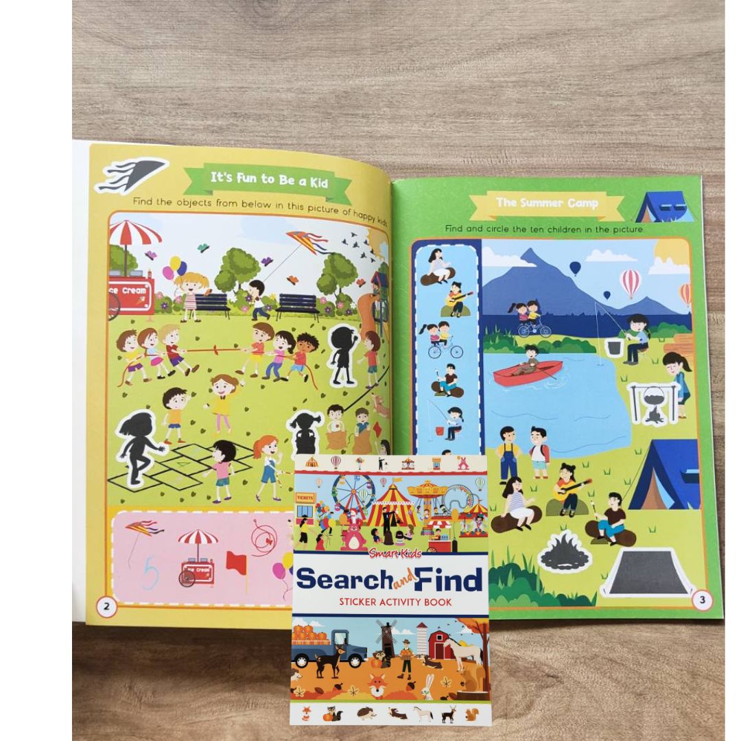 Smart Kids Sticker and Activity Book - SEARCH and FIND (brand new softcover)