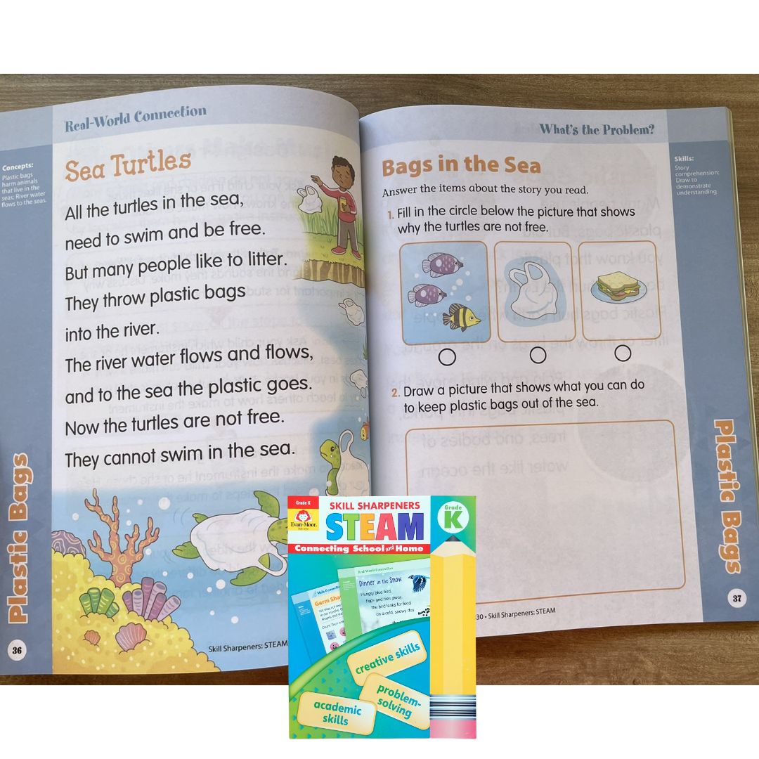 Evan Moor Skill Sharpener Workbook: STEAM (Kinder) brand new softcover