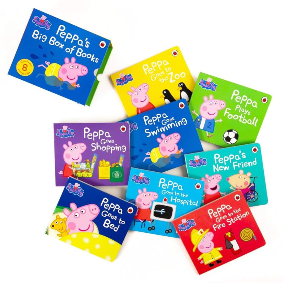 PEPPA PIG: PEPPA'S BIG BOX OF BOOKS (8 books) box set, brand new board books