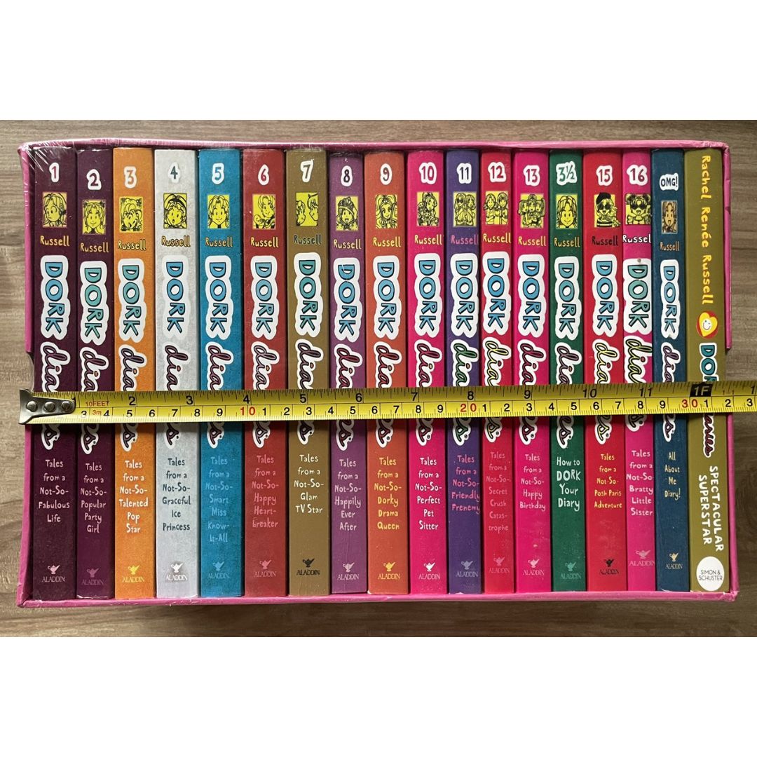 Dork Diaries 18 books (brand new softcover, BOX SET w/ slight DENTS, 8 by 5.5 inches each book)
