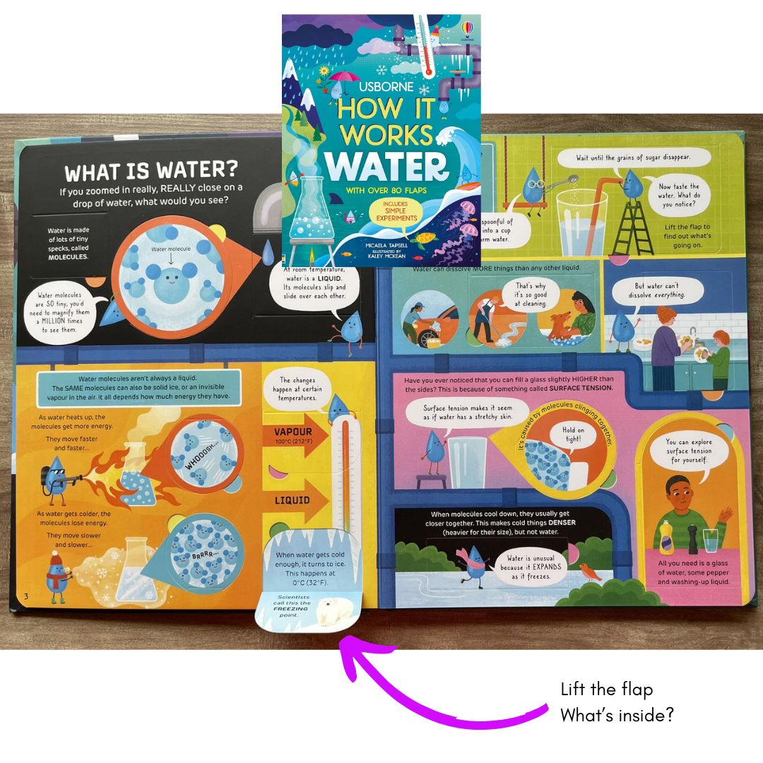 Usborne How It Works: WATER (brand new Board Book) - with slight dents on book cover and pages