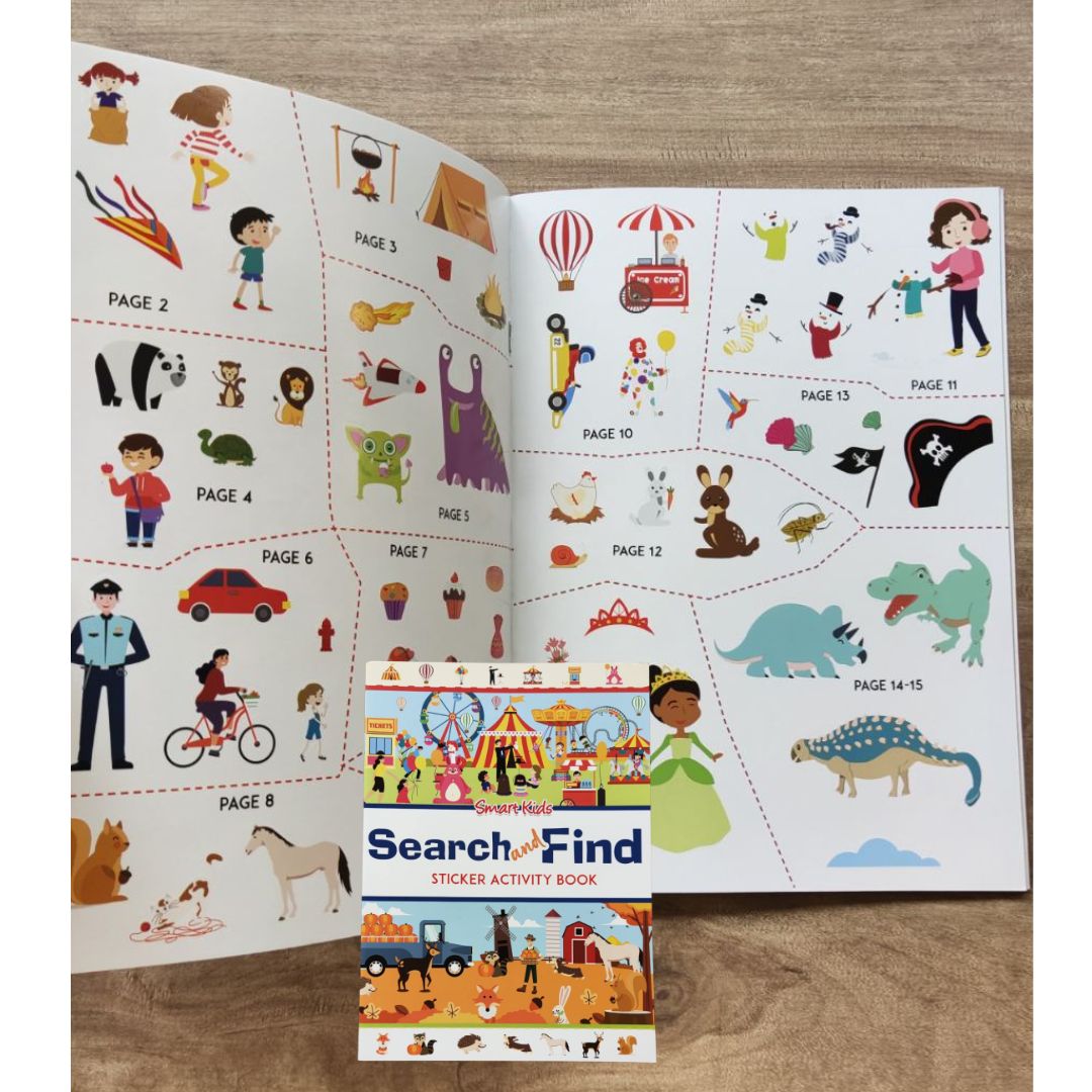 Smart Kids Sticker and Activity Book - SEARCH and FIND (brand new softcover)