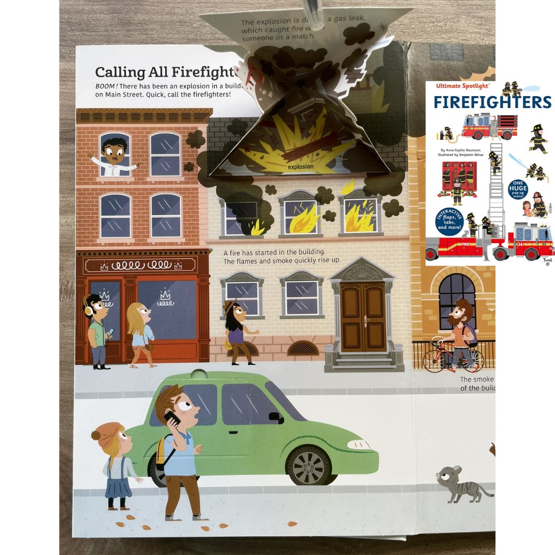 Ultimate Spotlight: FIREFIGHTERS (with tabs) hardcover - with slight dents on the book cover