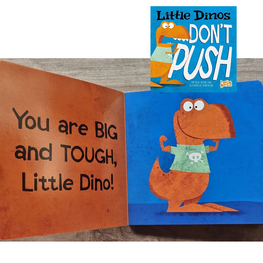 Little Dinos Don't Push (Hello Genius) (brand new BOARD BOOK, slight dents on book cover)
