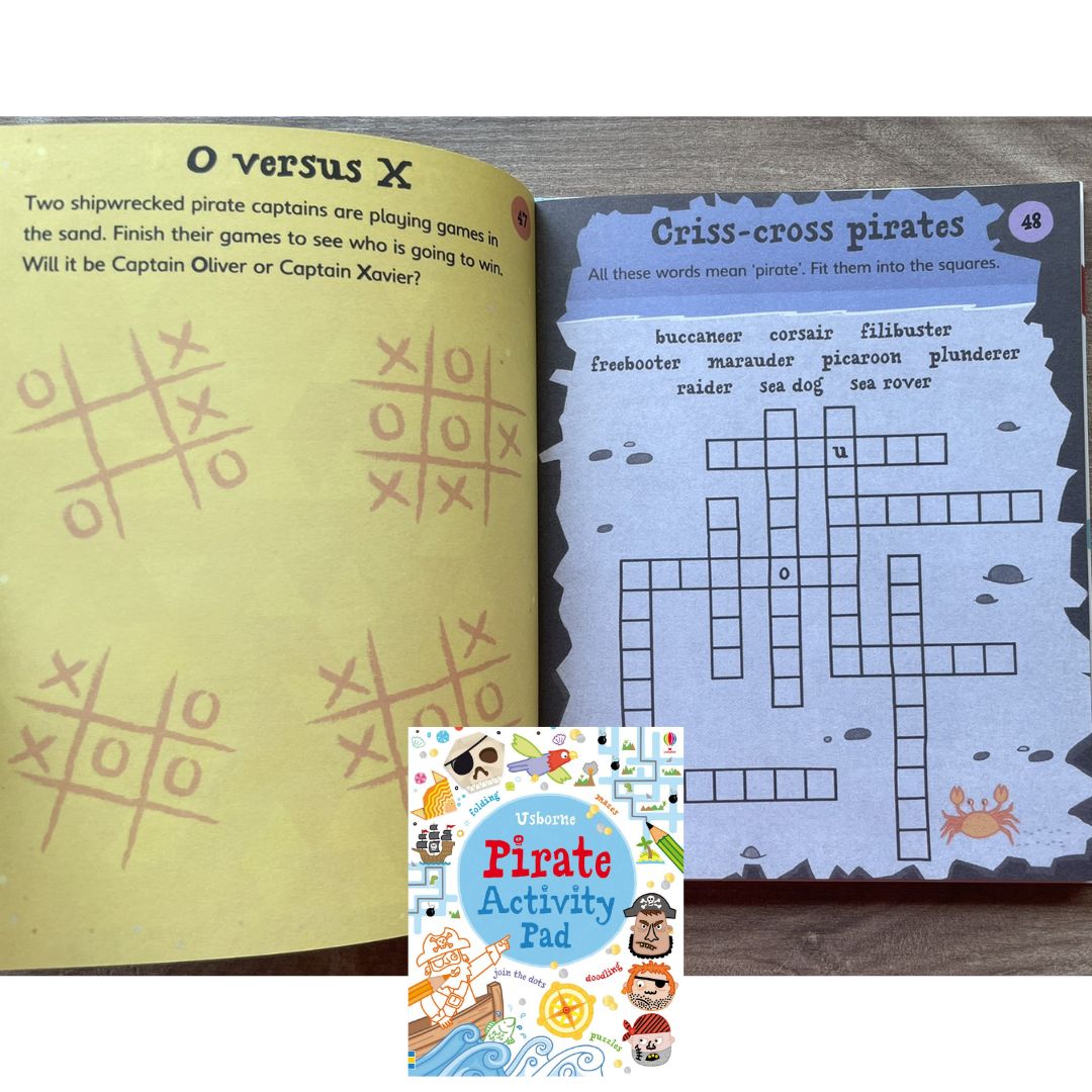 Usborne PIRATE Activity Pad (Tear-off pages, brand new Softcover, 6.1 by 7.7 inches)