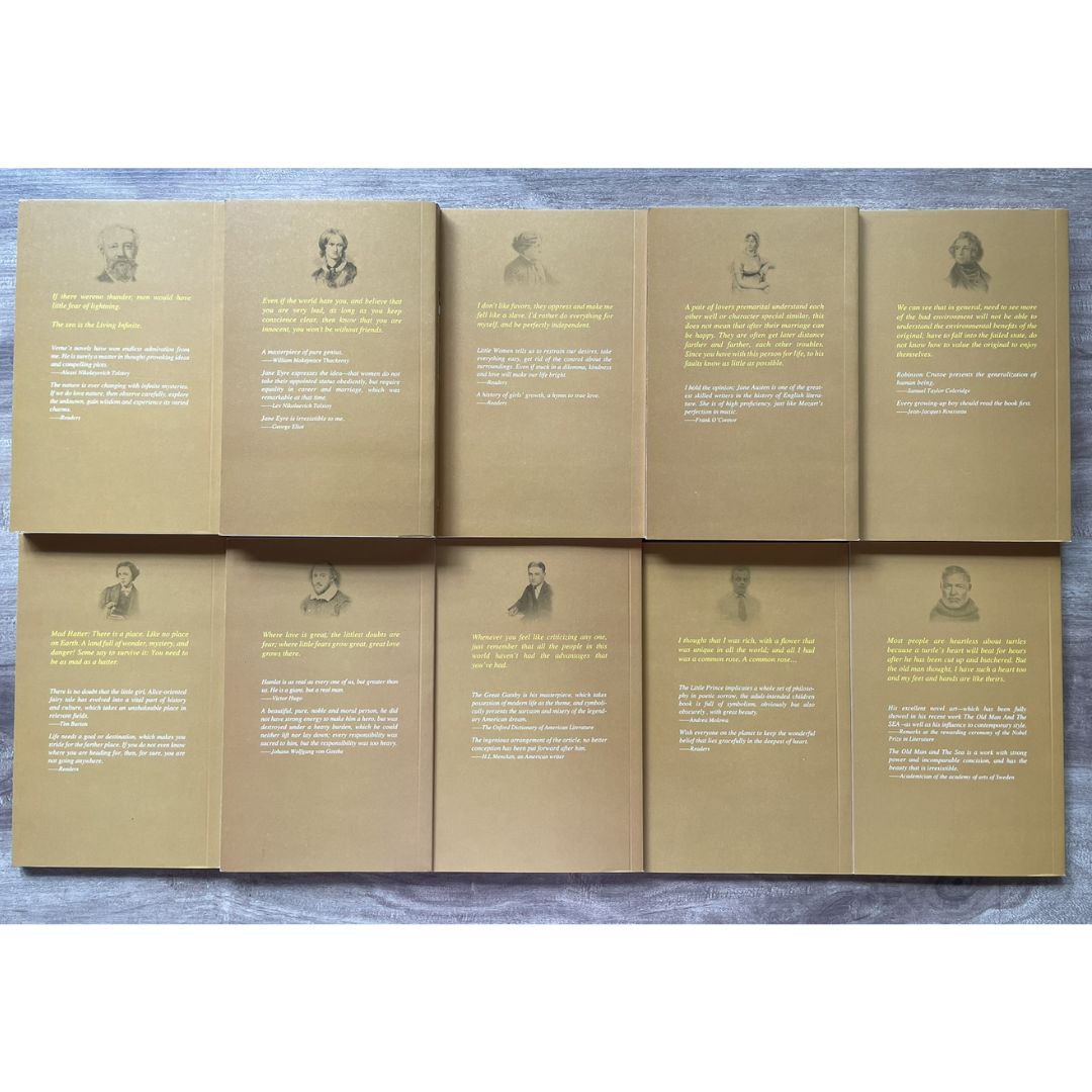 The World's Literary Classic Series (10 books) box with slight dents