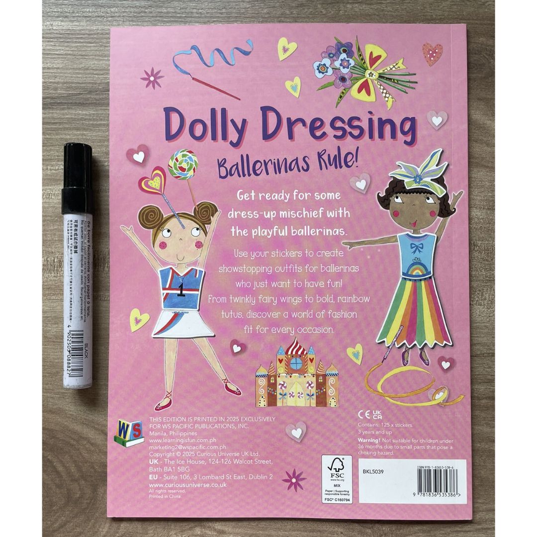 Dolly Dressing with Over 100 Stickers (Ballerinas / Mermaids / Princesses Rule) (SINGLES, brand new softcover, activities and sticker book)