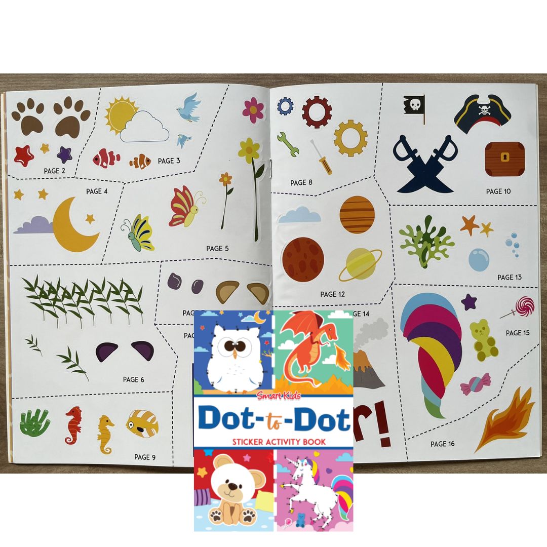 Smart Kids Sticker and Activity Book - DOT-TO-DOT (brand new softcover)