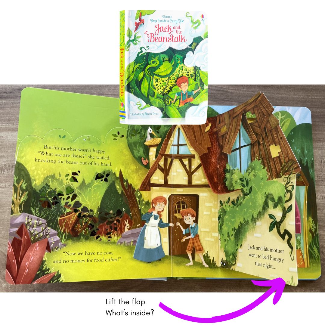 Usborne PEEP INSIDE a Fairy Tale Jack and the Beanstalk (brand new board book, with SLIGHT DENTS)