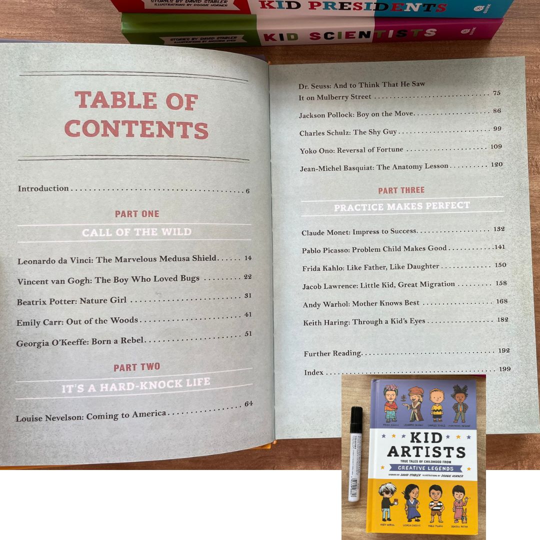 TRUE TALES OF CHILDHOOD series 5 books (brand new hardcover, no box, slight dents on book cover) - KID ARTISTS / ATHLETES / AUTHORS / PRESIDENTS / SCIENTISTS
