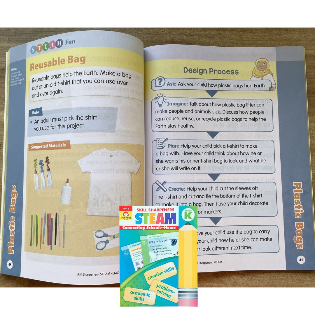 Evan Moor Skill Sharpener Workbook: STEAM (Kinder) brand new softcover