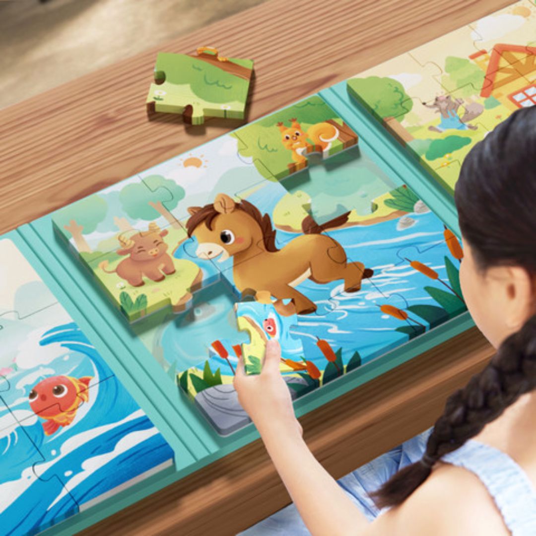 Trifold PUZZLE BOOK (singles) hardcover jigsaw puzzles book