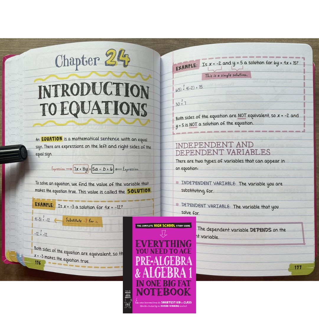 Everything You Need to Ace PRE-ALGEBRA and ALGEBRA 1 in One Big Fat Notebook (softcover)