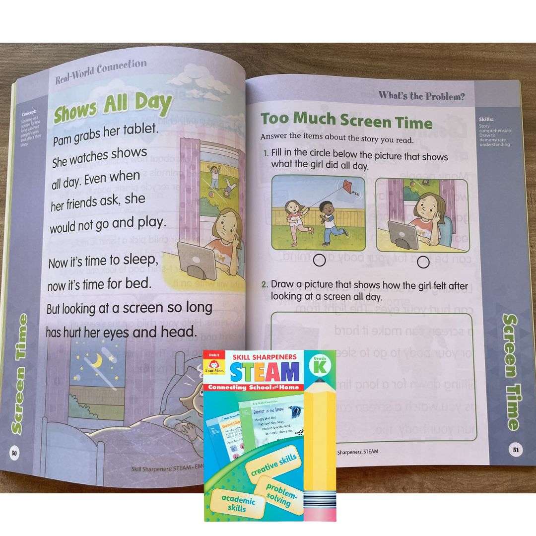 Evan Moor Skill Sharpener Workbook: STEAM (Kinder) brand new softcover