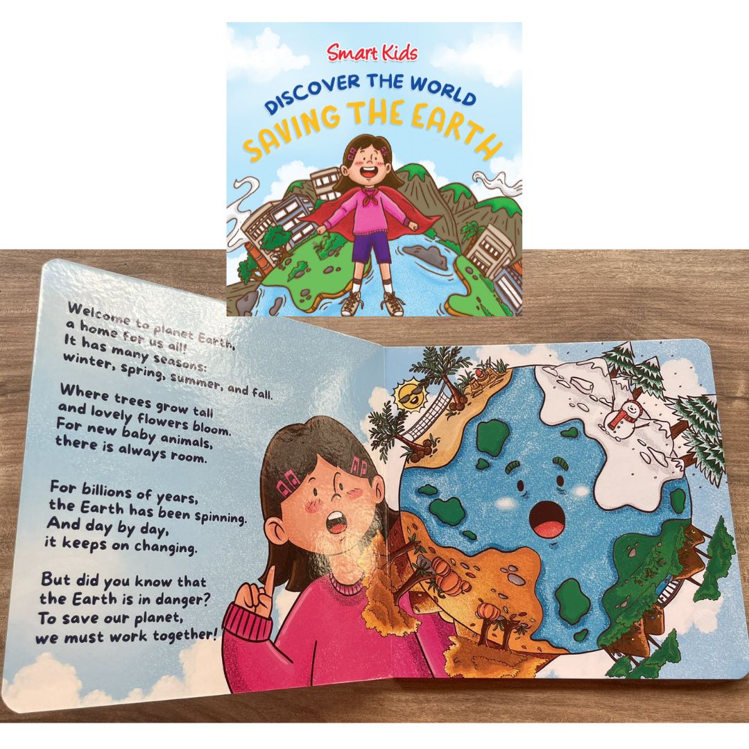 Smart Kids Discover the World SAVING THE EARTH / WATER CREATURES / SOURCES OF ENERGY / THE SEVEN CONTINENTS (Board Book / SINGLES)