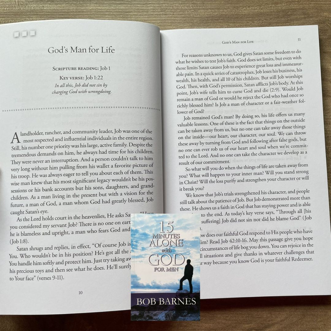 15 Minutes Alone with God for Men (by Bob Barnes) brand new Softcover, Devotional for men