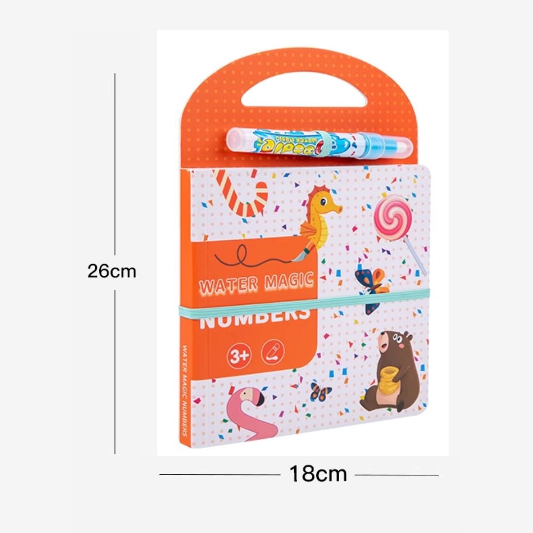 Magic Water Drawing Book (NUMBERS) – Reusable Coloring & Doodle Carry-Along Board Book for Children (Ages 3-5)