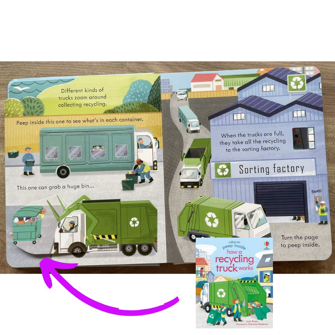 Usborne PEEP INSIDE How a Recycling Truck Works (board book)