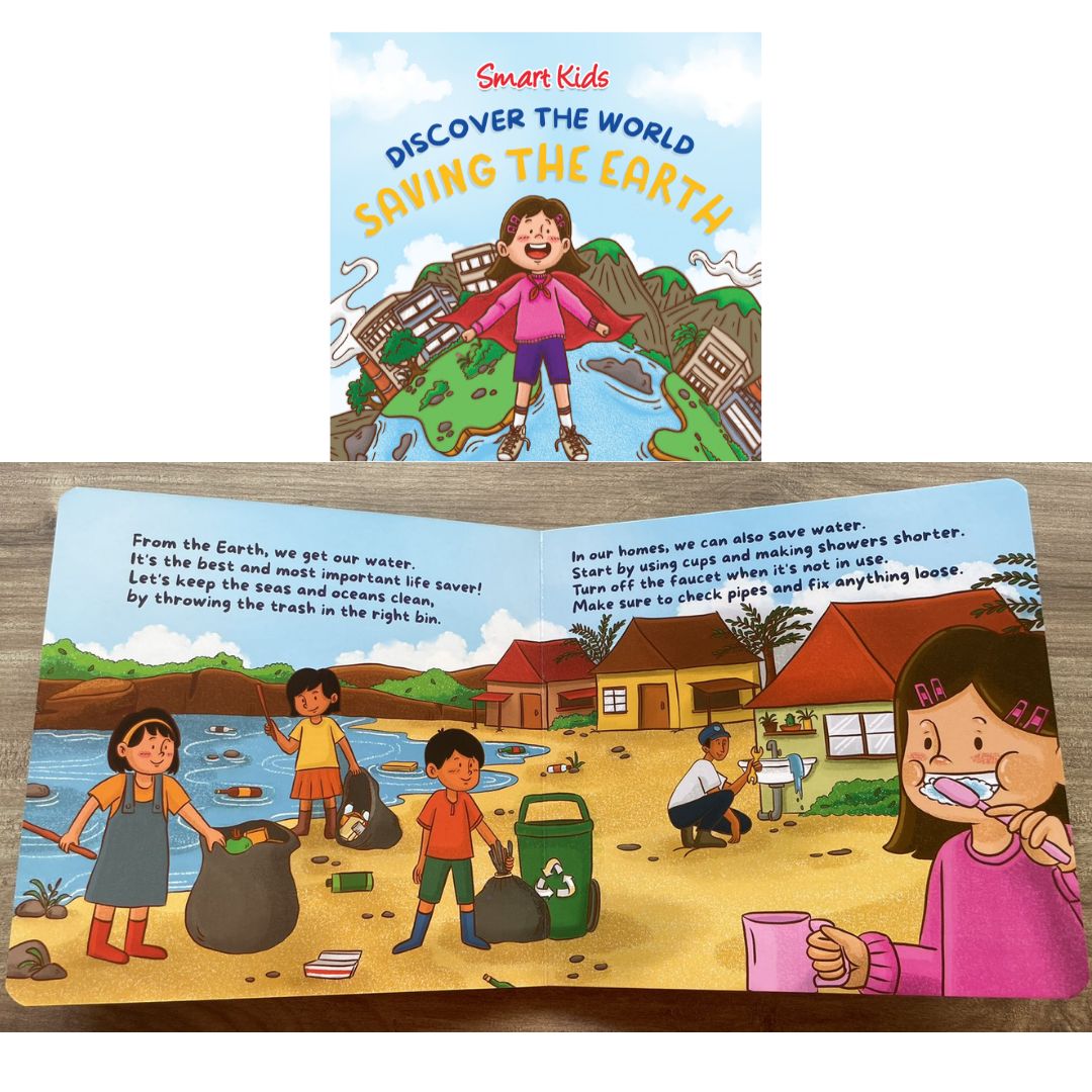 Smart Kids Discover the World SAVING THE EARTH / WATER CREATURES / SOURCES OF ENERGY / THE SEVEN CONTINENTS (Board Book / SINGLES)