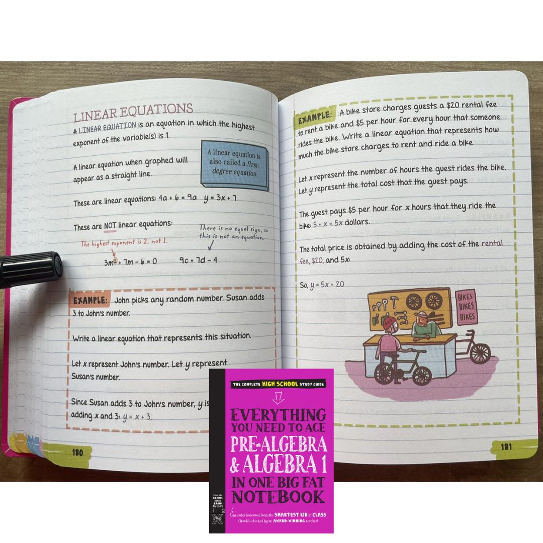 Everything You Need to Ace PRE-ALGEBRA and ALGEBRA 1 in One Big Fat Notebook (softcover)