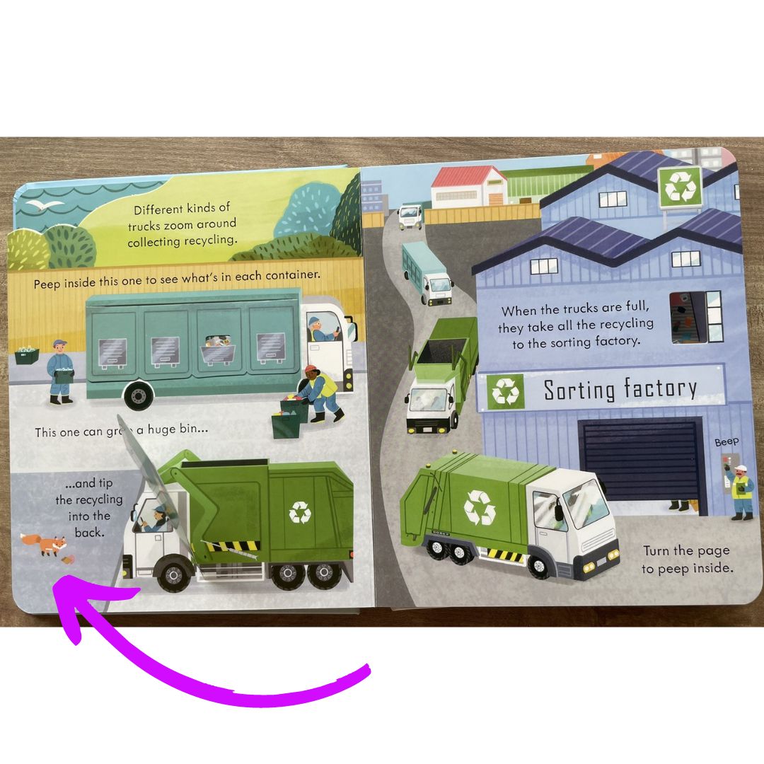 Usborne PEEP INSIDE How a Recycling Truck Works (board book)