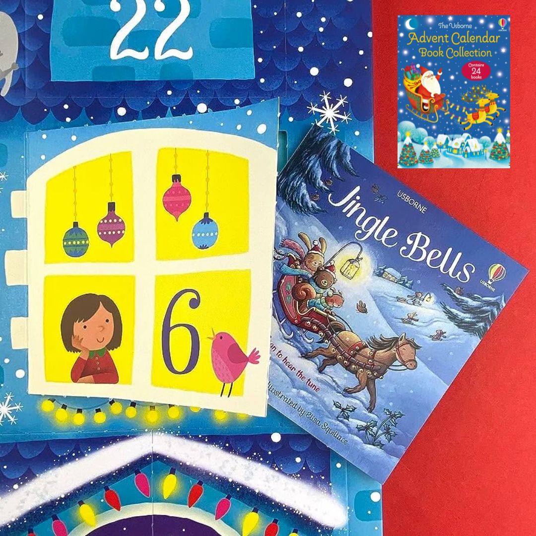 The Usborne Advent Calendar Book Collection 2 (BLUE) (slight dents/folds on book cover & slipcase)