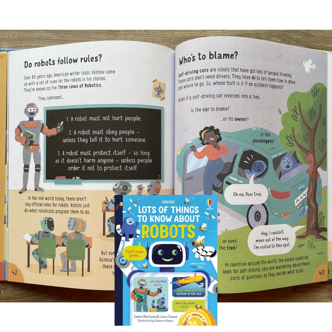 Usborne Lots of Things to Know About ROBOTS (brand new Hardcover) - with SLIGHT DENTS on book cover