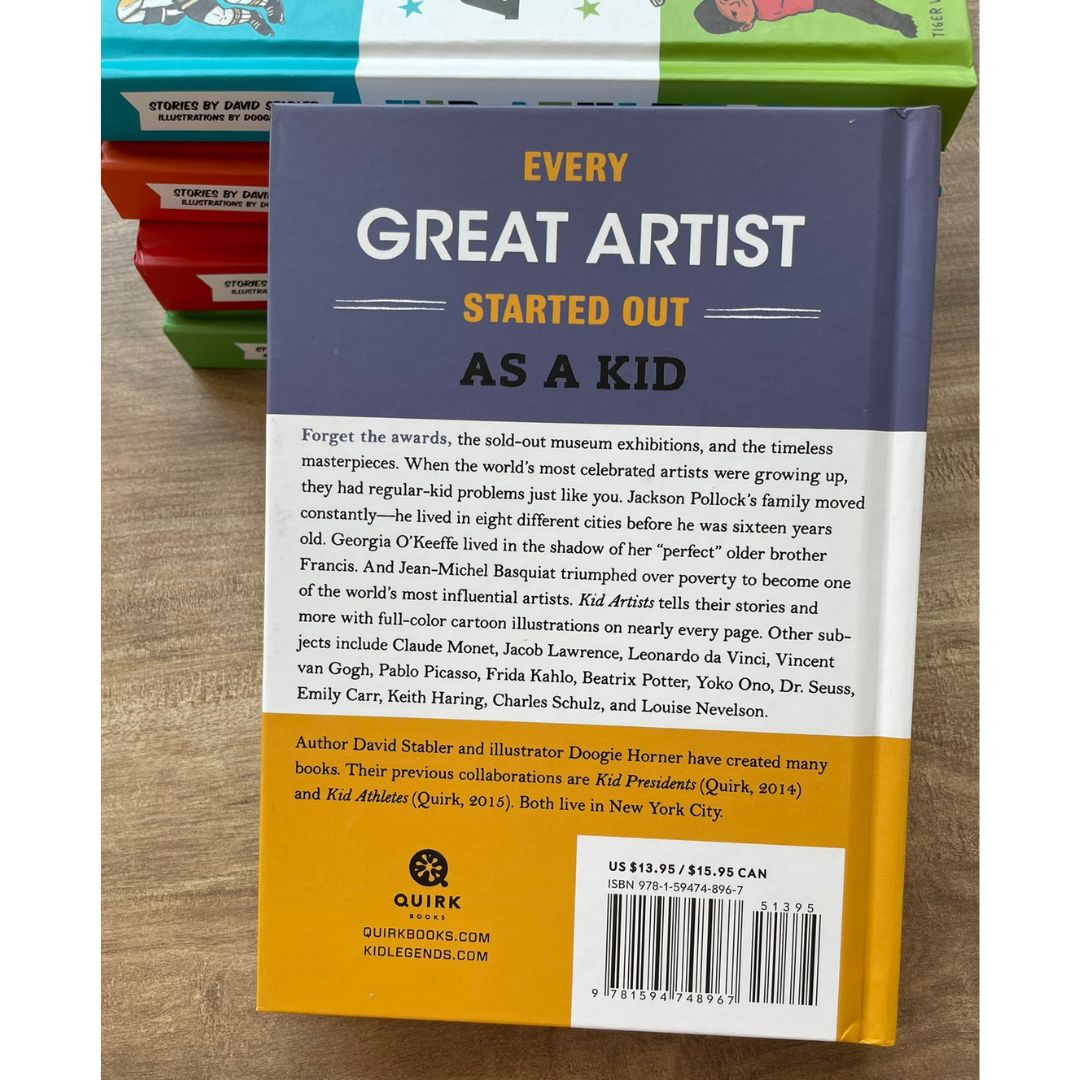TRUE TALES OF CHILDHOOD series 5 books (brand new hardcover, no box, slight dents on book cover) - KID ARTISTS / ATHLETES / AUTHORS / PRESIDENTS / SCIENTISTS