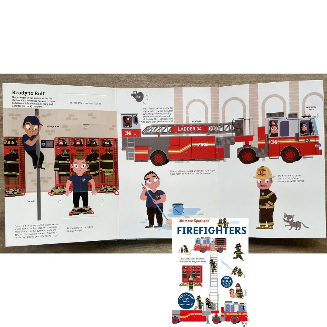 Ultimate Spotlight: FIREFIGHTERS (with tabs) hardcover - with slight dents on the book cover