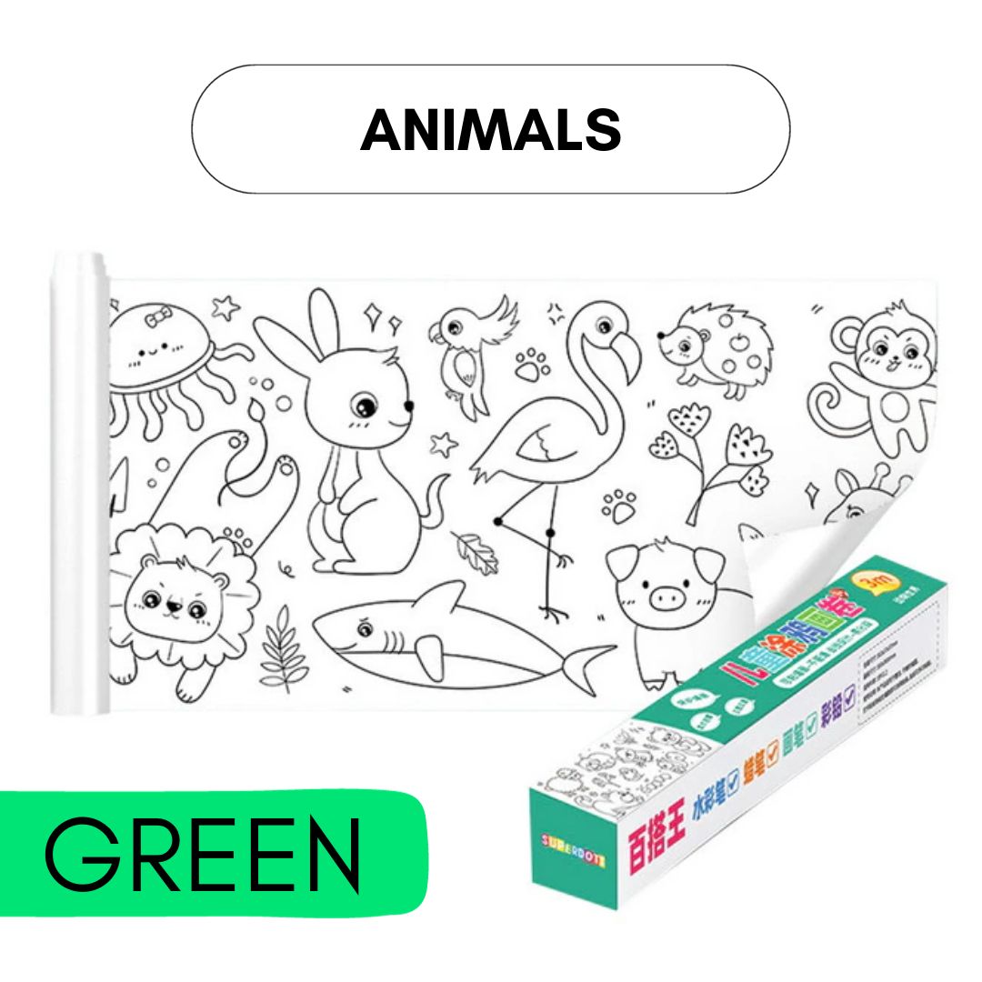 Children's Graffiti Scroll (Coloring Wall Poster) - SINGLES, box only with dents