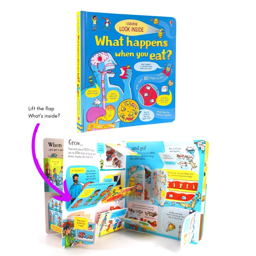Usborne LOOK INSIDE (SINGLES, brand new Lift-the-flap Board book, w/ SLIGHT DENTS on book cover) Animals / Building Sites / Cars / Computers / Hospital / Sports / Things the Go / What Happens When You Eat / Our World / Your Body